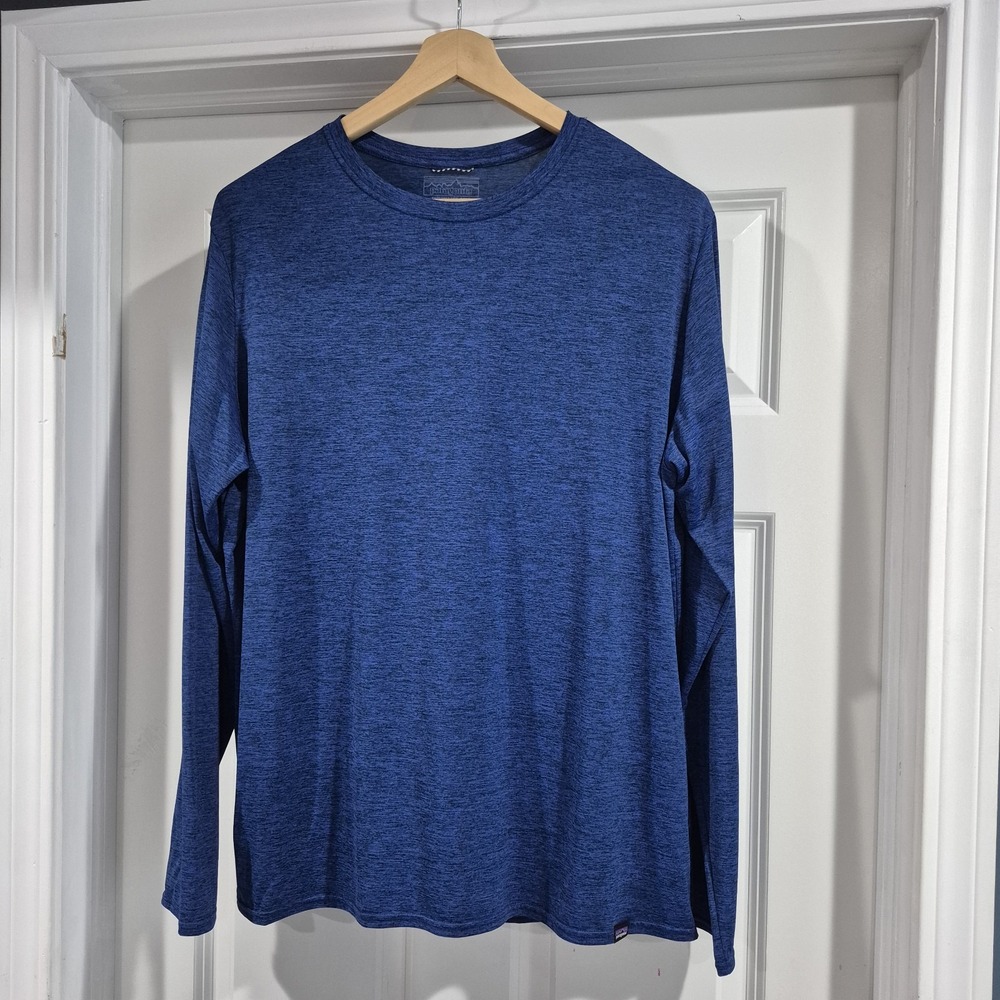 Patagonia Capilene Base Layer Shirt Mens XL Blue Cool Daily Long Sleeve UPF 50